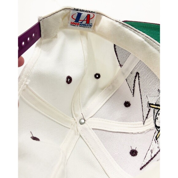 Vintage ANAHEIM MIGHTY DUCKS Logo Athletic SHARKTOOTH Snapback Hat NEW Old Stock - Picture 10 of 10